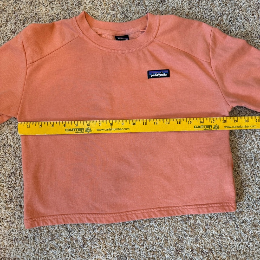 Patagonia Crewneck Sweatshirt Girls M Coral Orange Organic Cotton Pullover - Picture 8 of 11